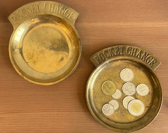 Vintage brass “pocket change” catch all dishes - mcm home decor - individually priced