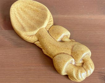 Vintage 70s Arnels Ceramic Mushroom Spoon Rest - Retro Kitchen Decor