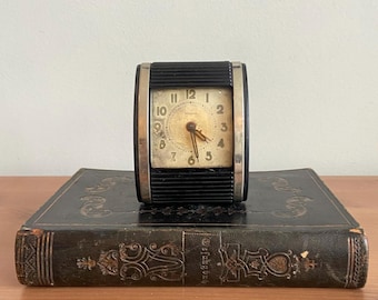 Vintage Bradley Red Folding Travel Winding Alarm Clock MCM Salvage