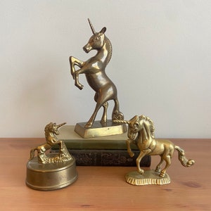 Vintage brass unicorns - individually priced - unicorn “music box” - unicorn statue