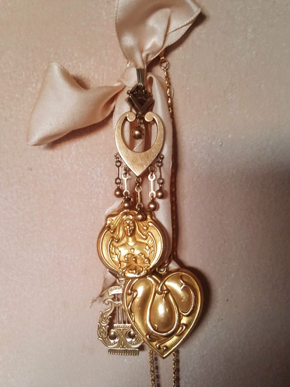 Victorian Gold Heart Pendant, American Circa 1870… - image 6