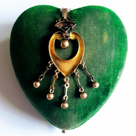 Victorian Gold Heart Pendant, American Circa 1870… - image 3