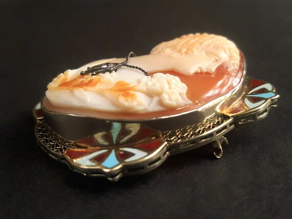 Antique Art Deco Shell Cameo Pin/Pendant. Carved Port… - Gem