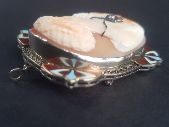 Antique Art Deco Shell Cameo Pin/Pendant. Carved Port… - Gem