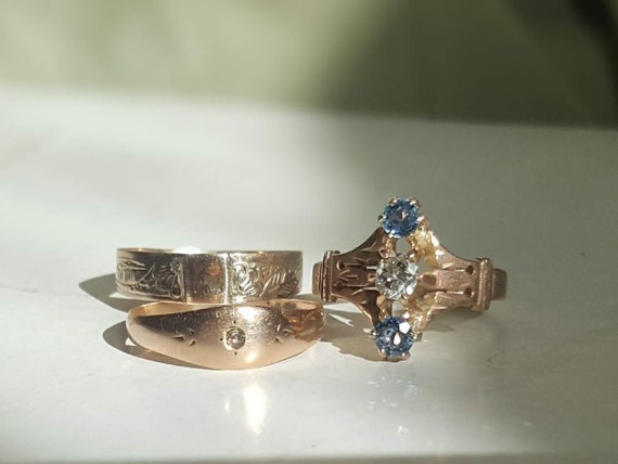 Sparkling Periwinkle Sapphire, Rose Gold, Victori… - image 6