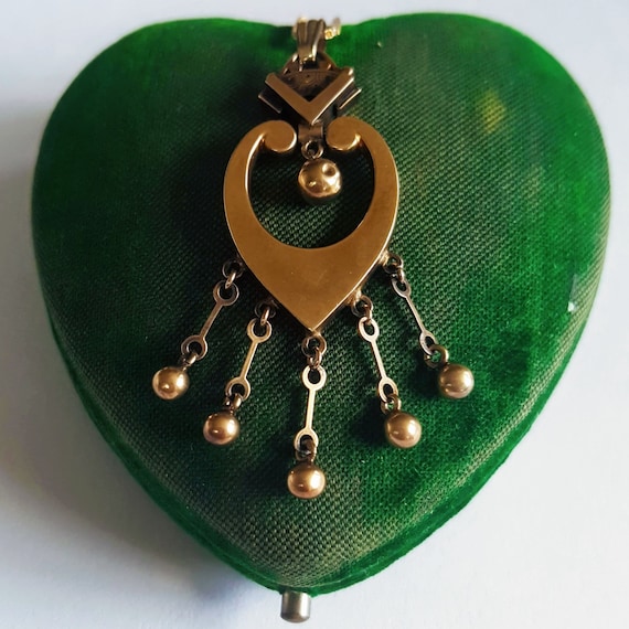 Victorian Gold Heart Pendant, American Circa 1870'