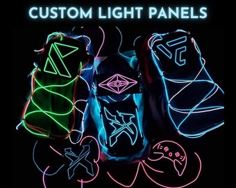 CUSTOM Light Panel for Hydropacks, Backpacks | Unique Rave Festival & Concert Neon Accessory, for Raver Outfit, EDM Plur Gifts | LUMENITE