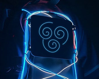 AIR Tribe Light Panel for Backpacks, Hydropacks | Unique Rave Festival and Concert Neon Accessory | Gift for Raver, PLUR Lover | LUMENITE