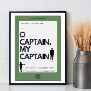 Dead Poets Society, O CAPTAIN, MY CAPTAIN Movie Wall Art, Iconic Quotes Poster