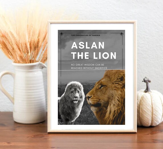 Narnia Aslan Poster Print Lion Witch and the Wardrobe C.S. 