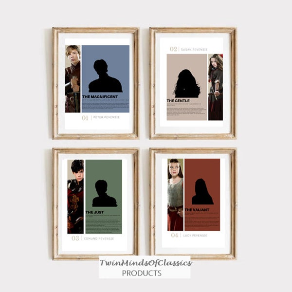 Pevensie Children, The Chronicles of Narnia, Wall Art, PRINTABLE Poster + BONUS BOOKMARK