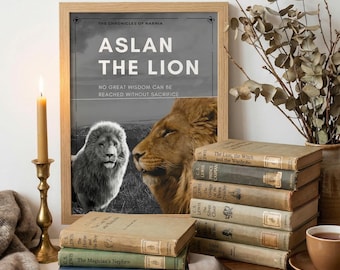 Poster di Aslan di Narnia, citazione motivazionale, decorazione murale a tema fantasy (download digitale)