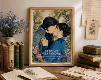 Seeking Persephone POSTER, Wall Art, Adam and Persephone DIGITAL Printing, Romantic Painting