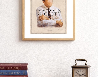 Poster de L'attimo fuggente, stampa con citazione di Robin Williams, decorazione murale Carpe Diem, poster cinematografico motivazionale, download digitale, arredamento letterario