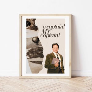 Dead Poets Society, O CAPTAIN, MY CAPTAIN Movie Wall Art, Iconic Quotes Poster