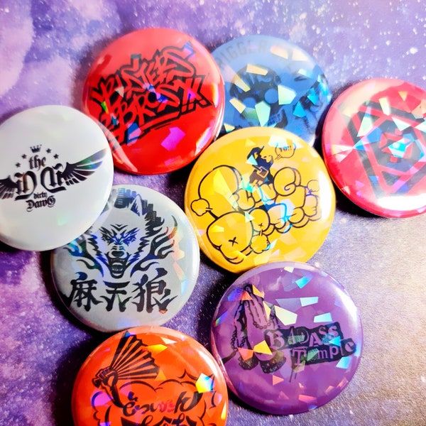 Holographic Hypmic Division Badges - BB, MTC, MTR, fp, bat, dh, tdd, party of words