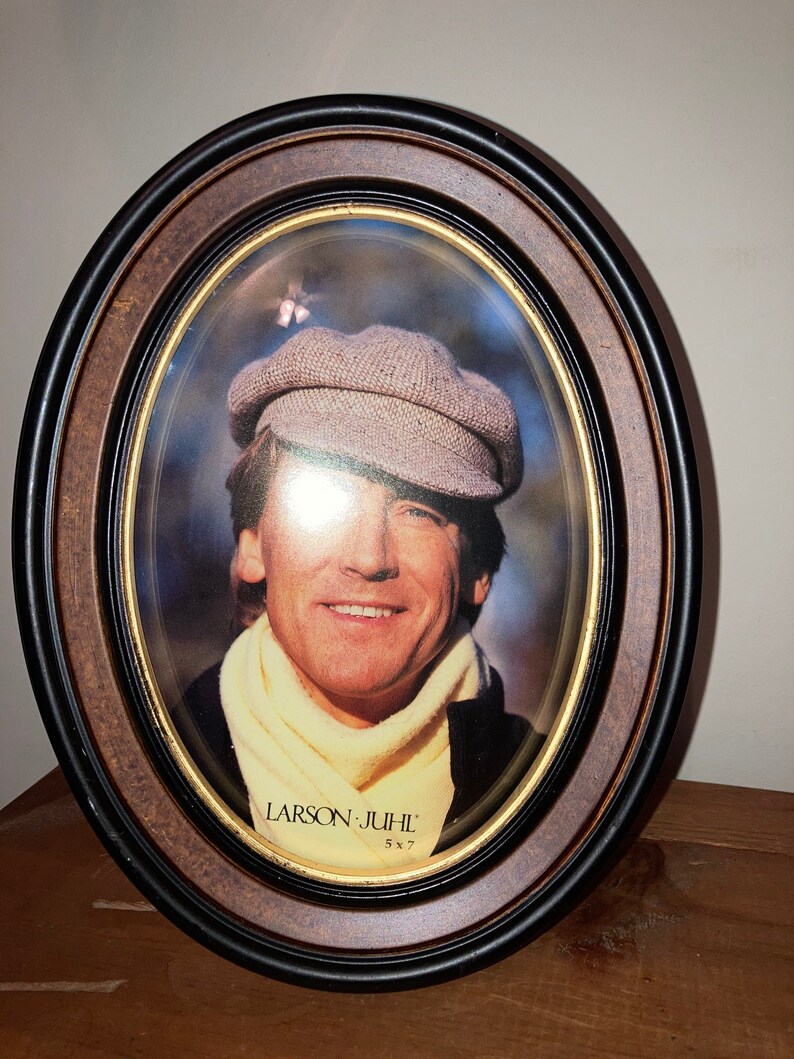 Vintage Larson Juhl Convex Glass Frame Bubble Glass Oval Frame 5 X 7