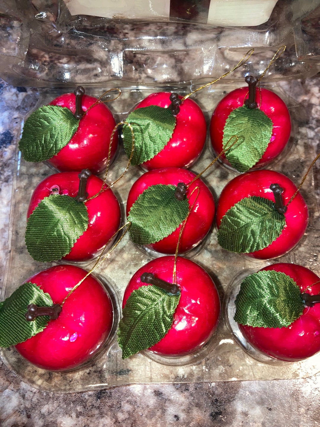 Vintage Apple Ornaments Woolworth Xmas Ornament Vase Filler Bowl Filler