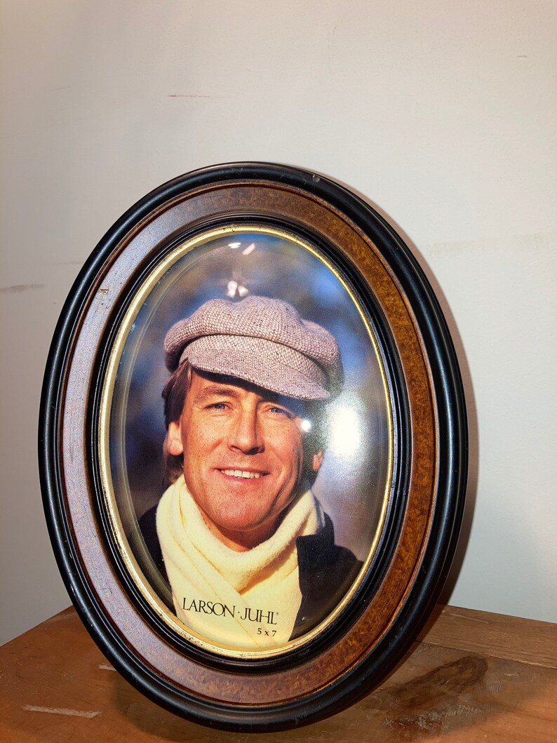 Vintage Larson Juhl Convex Glass Frame Bubble Glass Oval Frame 5 X 7