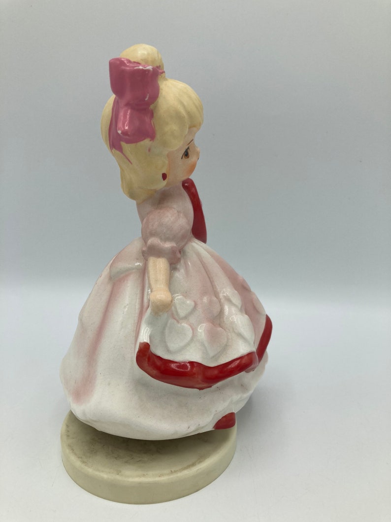 Vintage Valentines Day Girl Musical Figurine Lefton Made in | Etsy