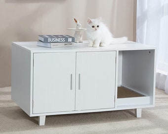 hidden litter box bench