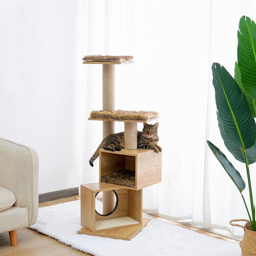 Unique Wooden Cat Tree Post | Pet Furniture | Wood Cat Tree | Best Cat Stand | Wood Cat Stand | Wooden Cat Tree | Cat Lady Gift