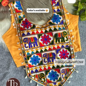 Navratri Halter Neck Blouse | Kaudi Shell Work Blouse | Magic Cotton Designer Blouse | Garba Chaniya Choli Blouse | Indian Festival Top