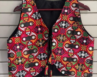 10 design Navratri Designer Koti | Heavy Silk Jacket with Real Mirror Work | Multicolor Ethnic | Front Open with Latkans | Size 38 | B57