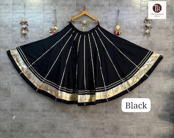 Original Rayon Cotton Skirt | 6 Meter Flared Skirt with Heavy Lambi Border & Pure Crape Lining | Festive and Ethnic Wear L2