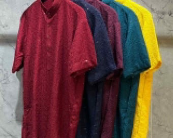 Kurta corto di Rayon Chikankari: tunica indiana festiva