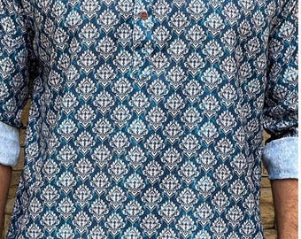 Printed Cotton Short Kurta: Indian Ethnic Wear
