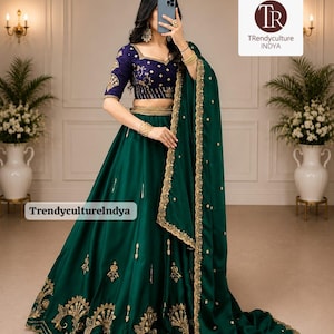 Rangoli Silk Lehenga Choli | Mariage de créateur Lehenga | Paillettes et fil à broder Lehenga | Ensemble ethnique Party Wear | Lehenga nuptiale