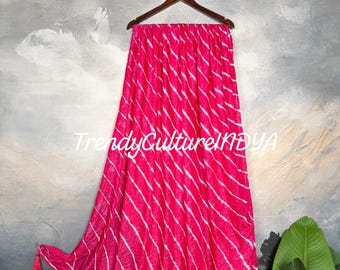 Pink Bandhej Leheriya Dupatta Silk Lace border  : Traditional Wedding wear, Navratri Dupatta