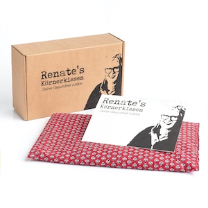 Red grain pillow by Renate * universally applicable * 100% cotton * 20 x 30 cm * organic wheat * pain relief * gift idea