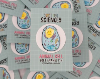 Animal Cell Soft Enamel Pin - 35mm - Biology Pin, Science Pin, Gift for Scientist, Cell Biology, Microbiologist, Biologist, Science Gift
