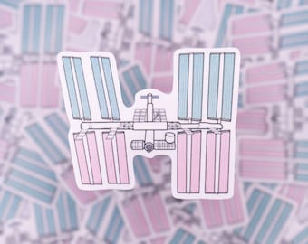 International Space Station (ISS) Waterproof Sticker - Astronomy, Physics, Space Exploration, Gift for Astronomy, Satellite, Physics Sticker