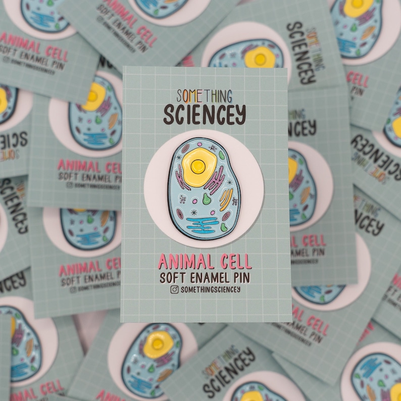 Animal Cell Soft Enamel Pin - 35mm - Biology Pin, Science Pin, Gift for ...