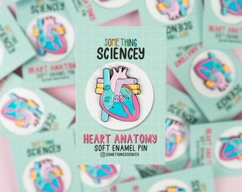 Heart Anatomy Soft Enamel Pin - 35mm - Biology Pin, Science Pin, Gift for Scientist, Cardiology, Cardiac, Gift for Students,Medicine,Nursing