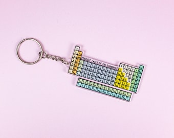 元素周期表アクリルキーホルダー - 科学キーホルダー、化学キーリング、化学者、先生への贈り物、科学を学ぶ学生、物理学、STEM