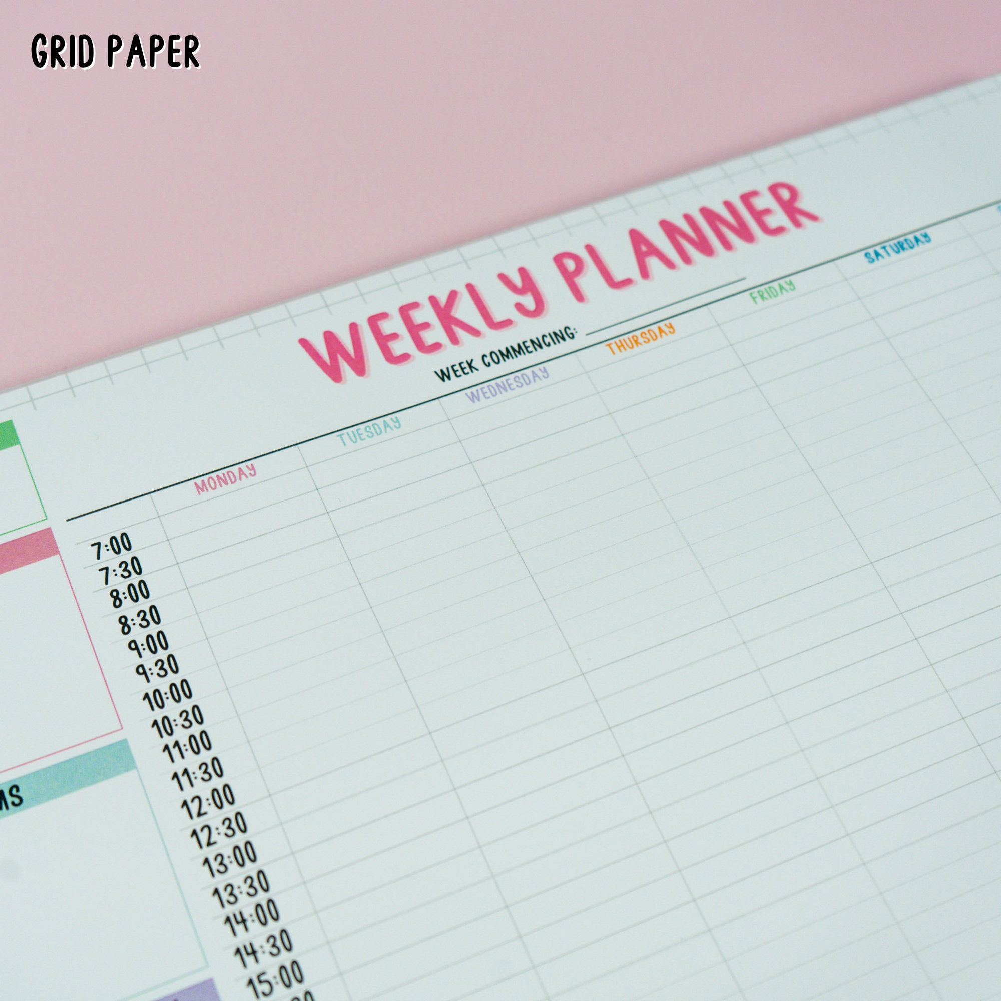 Weekly Planner Pad - A4, Colourful, Weekly Organisation, Notepad - Gift ...