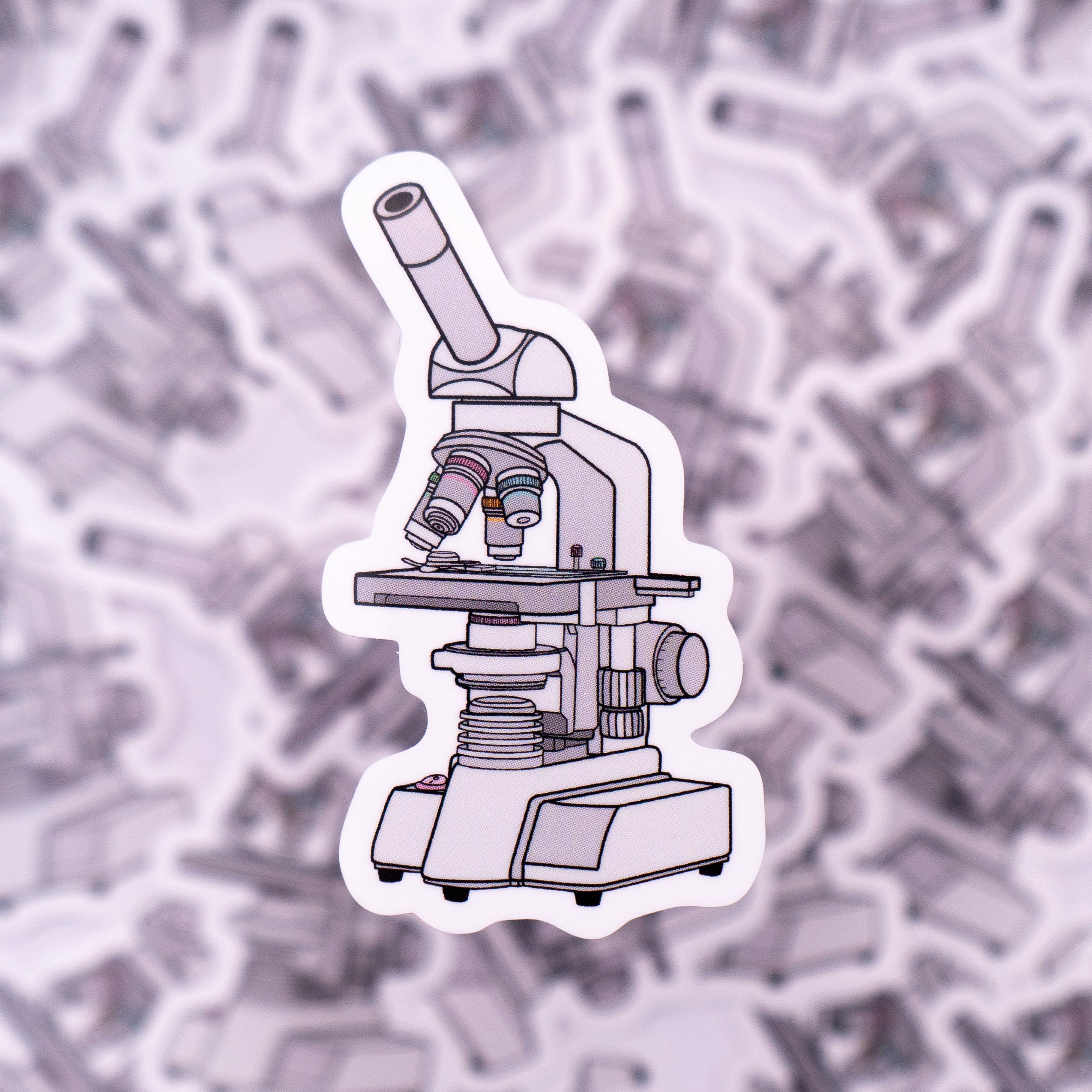 Microscope Waterproof Sticker - Lab Equipment, Gift for Chemist ...