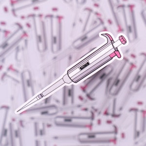 Micropipette Waterproof Sticker - Lab Equipment, Gift for Chemist, Biologist, Stickers for Students, STEM, Laptop Sticker, Micropipette