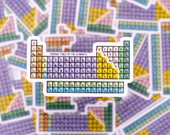 Periodic Table of the Elements Waterproof Sticker - Lab Work, Gift for Chemist, Chemistry, Stickers for Students, STEM, Laptop Sticker