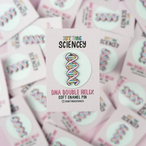 DNA Double Helix Soft Enamel Pin - 35mm - Biology Pin, Science Pin, Gift for Scientist, Genetics, Geneticist, Epigenetics, Christmas Gift
