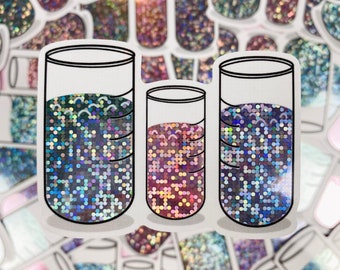 Glitter Test Tubes Sticker - Vinyl Sticker, Chemistry Stickers, Pastel Sticker, Beakers, Gift for Scientist, Scientist Stickers,Science Cute