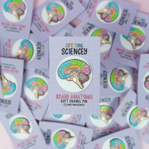 Brain Anatomy Soft Enamel Pin - 35mm - Psychology Pin, Science Pin, Gift for Scientist, Neurology, Psychologist, Neurologist, Christmas Gift