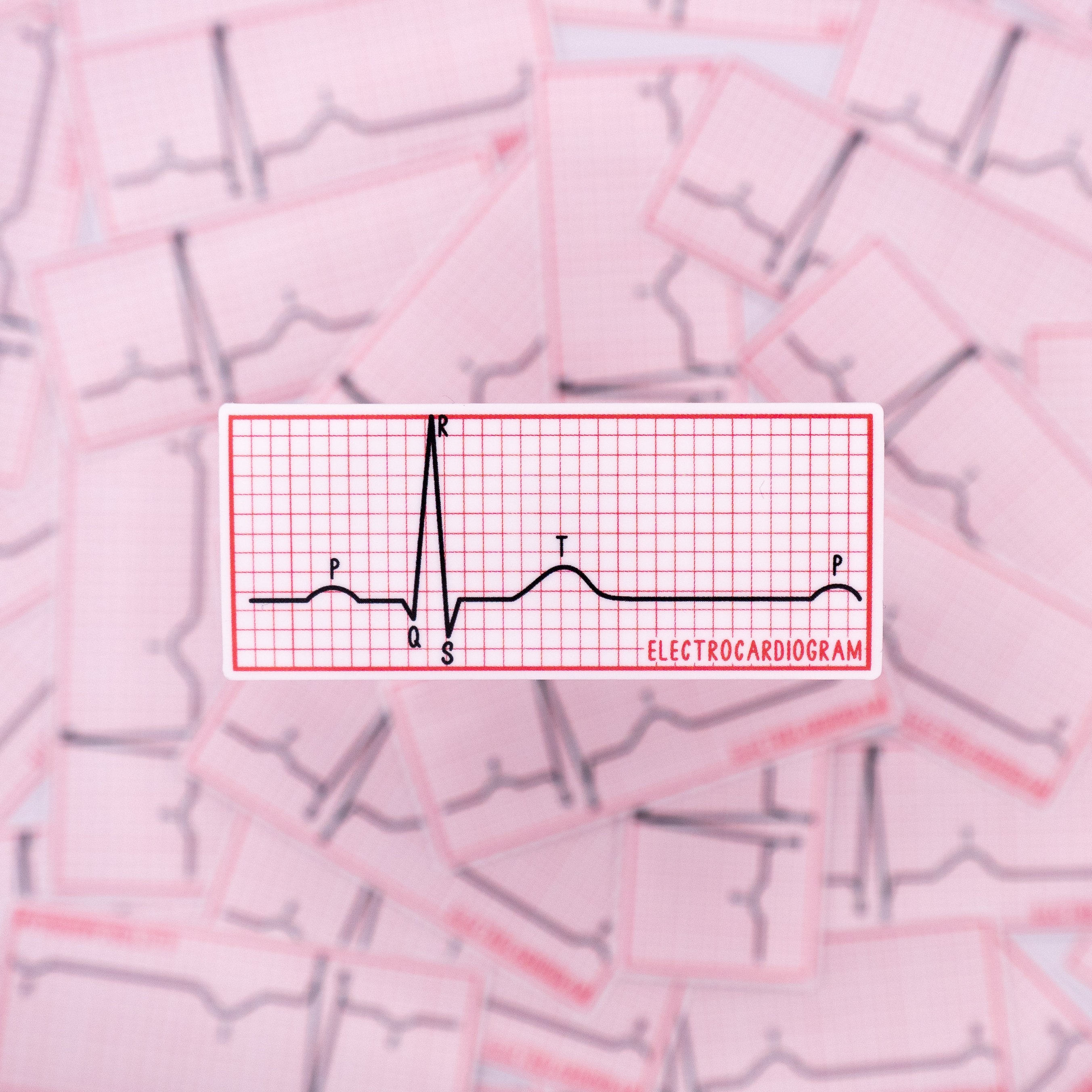 Electrocardiogram (ECG) Waterproof Sticker - Medicine, Sticker for ...