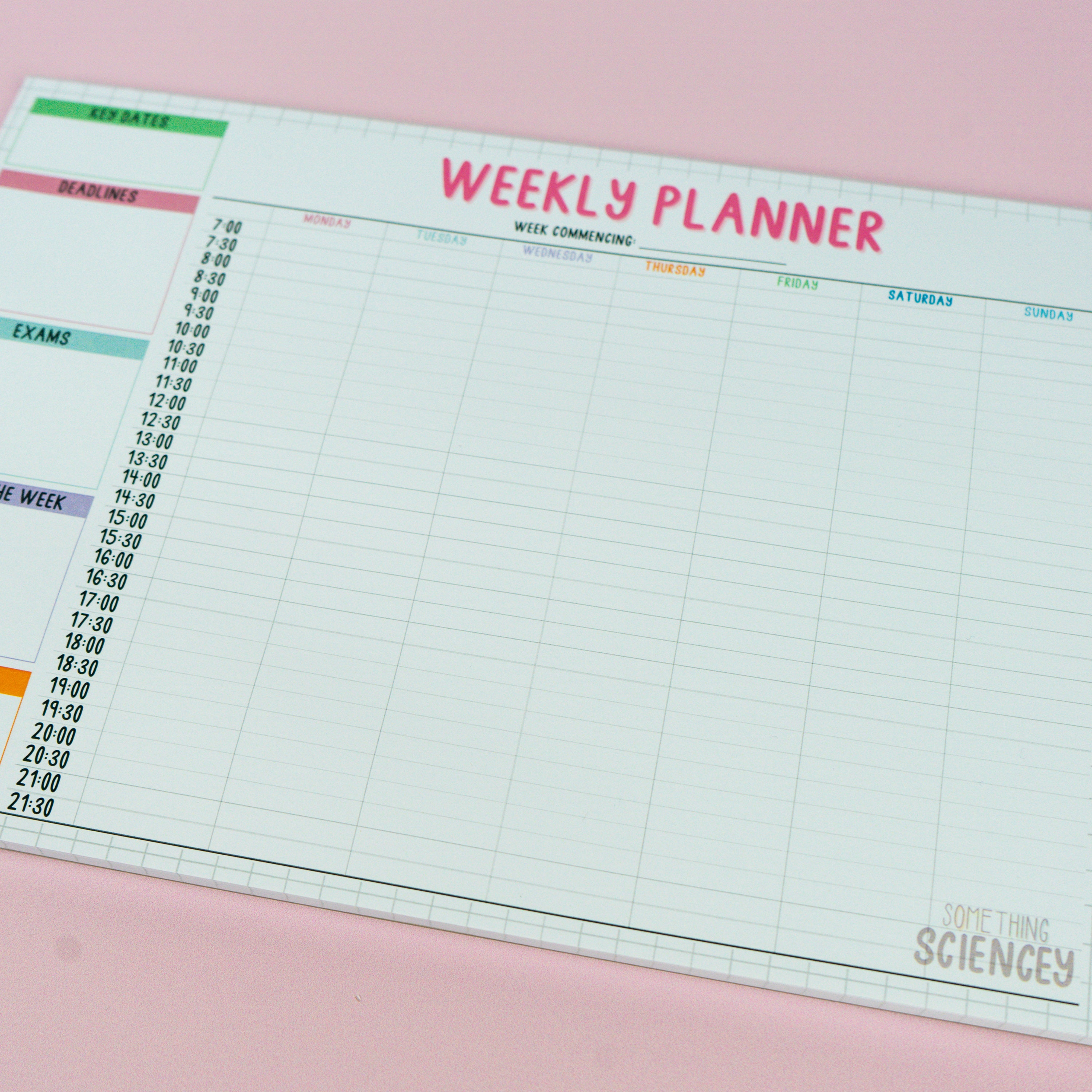 Weekly Planner Pad - A4, Colourful, Weekly Organisation, Notepad - Gift ...