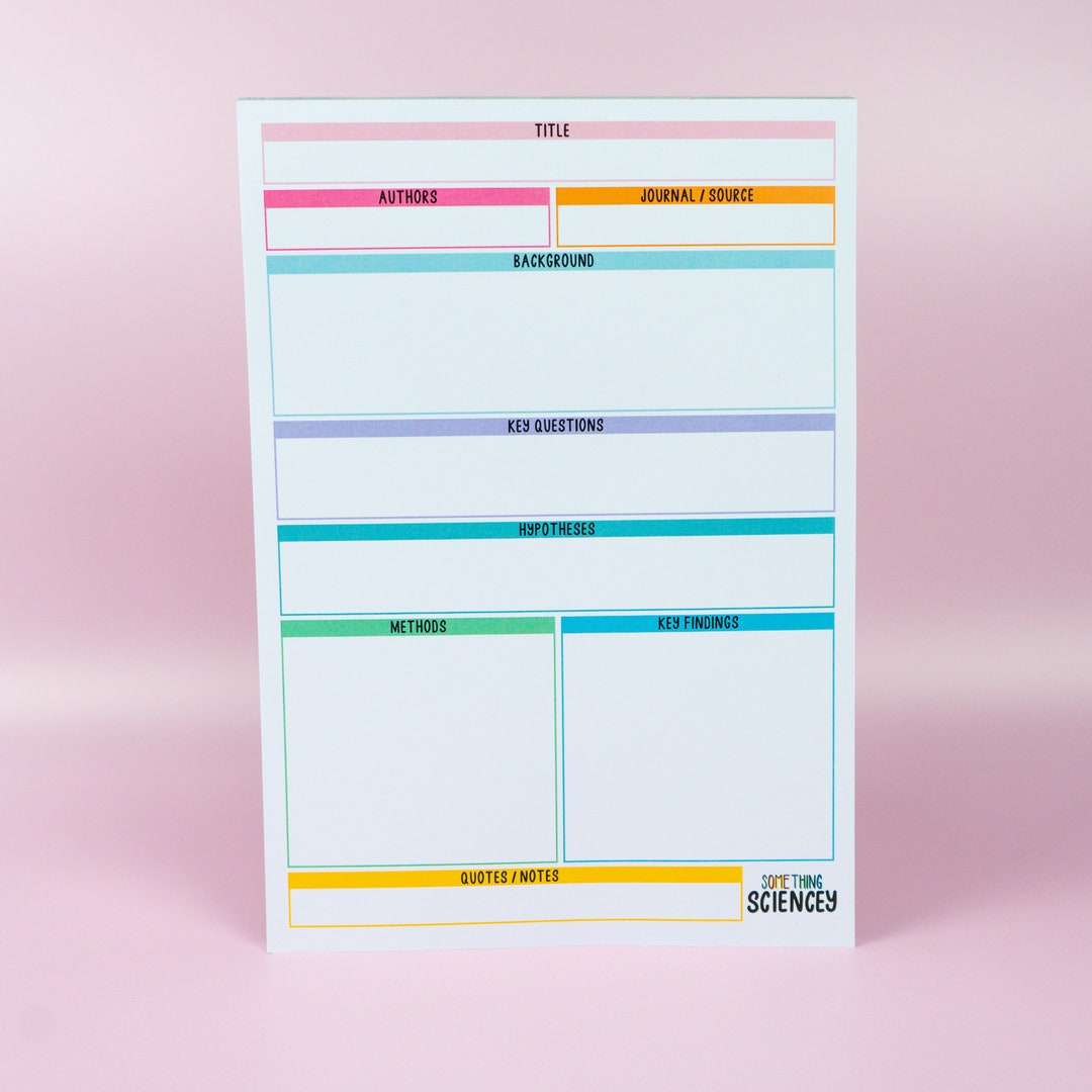 Revision Notepad Scientific Article Summary Pad - A4, Colourful, Revision, Study Notepad ...