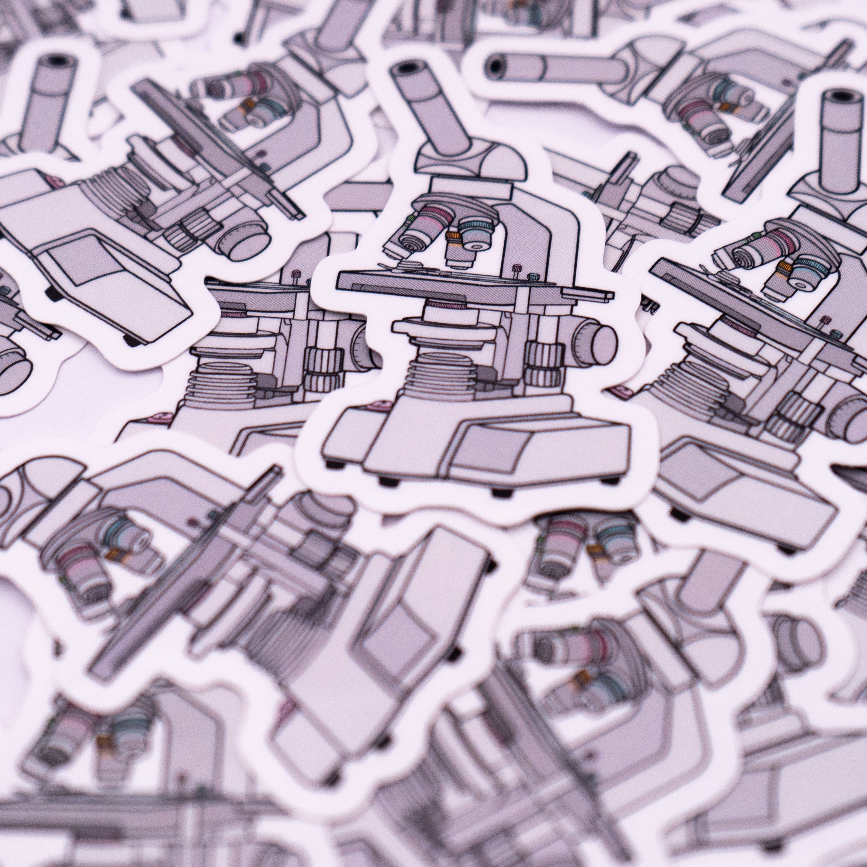 Microscope Waterproof Sticker - Lab Equipment, Gift for Chemist ...